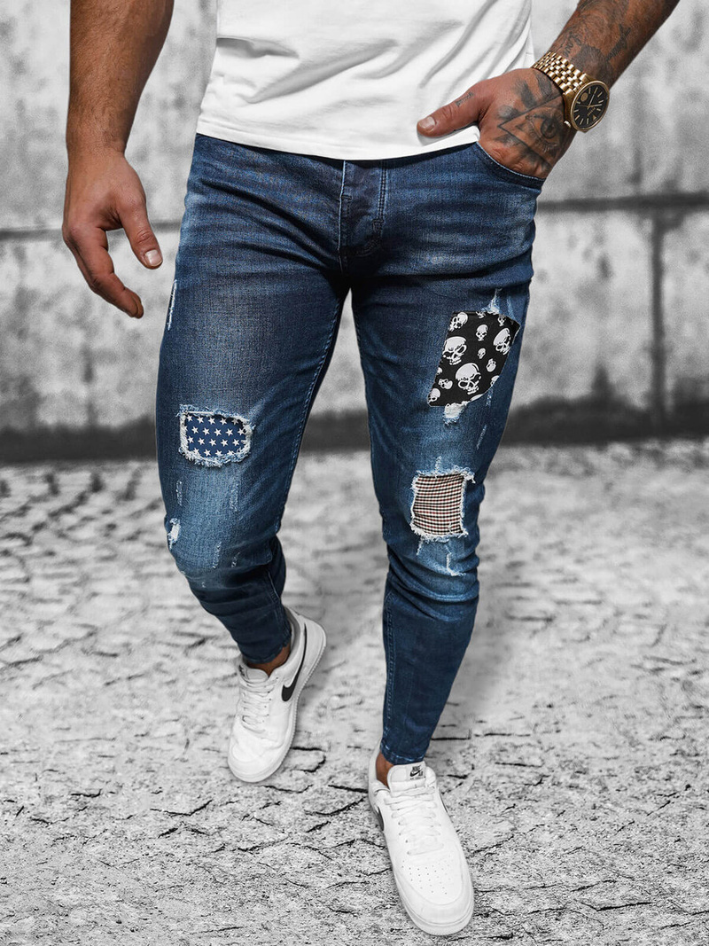 Vaqueros de hombre azul oscuro OZONEE NB/MP0015BS