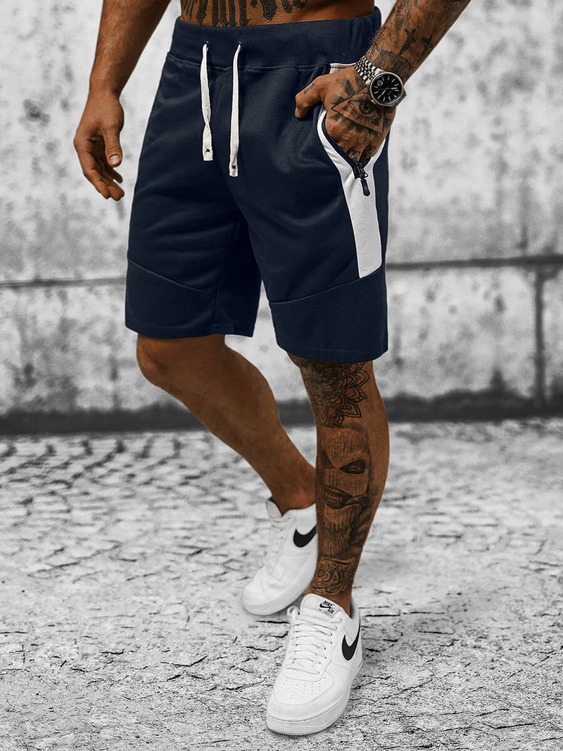 Pantalón corto de hombre azul marino OZONEE JS/8K936