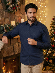 Camisa de hombre azul marino OZONEE V/V181Z