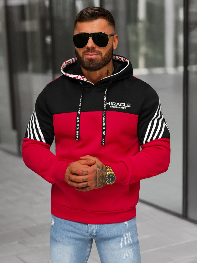 Sudadera de hombre roja OZONEE O/TT30505