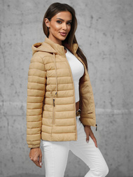 Chaqueta de mujer beige OZONEE JS/16M9101/254
