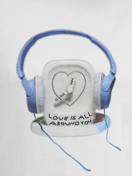 Camiseta de mujer blanco-azul OZONEE DJ77806