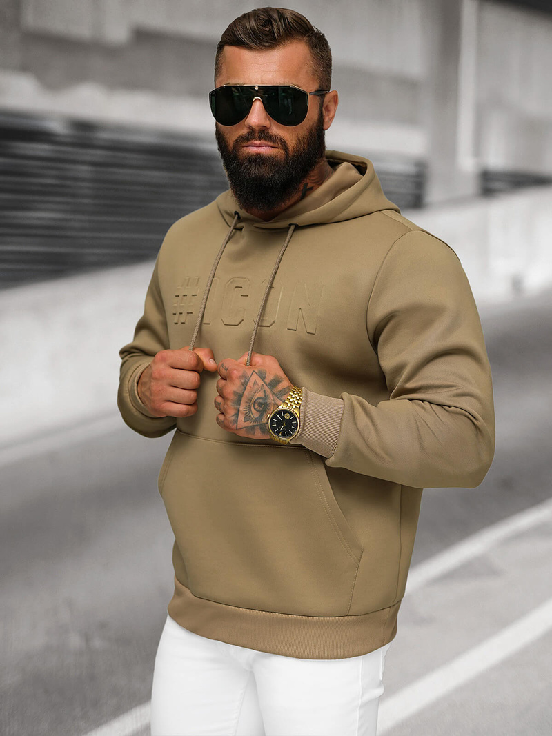 Sudadera de hombre beige OZONEE JS/27B6502/91