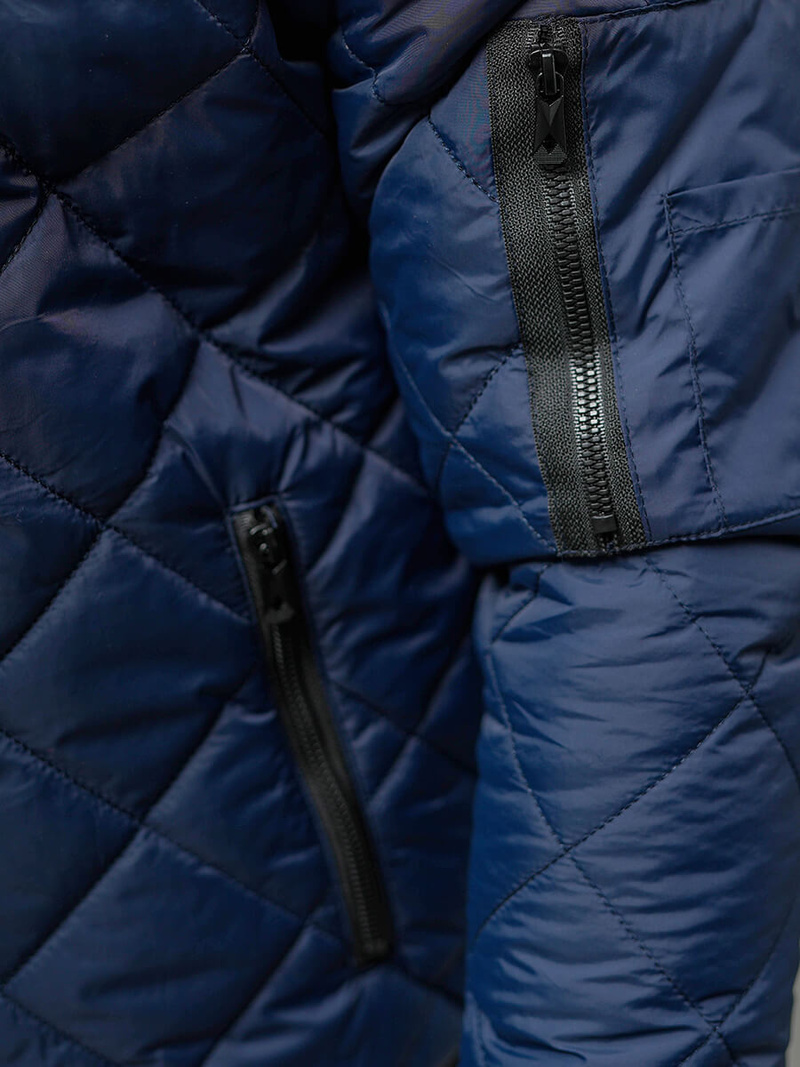 Chaqueta de hombre azul marino OZONEE JS/8M986/215