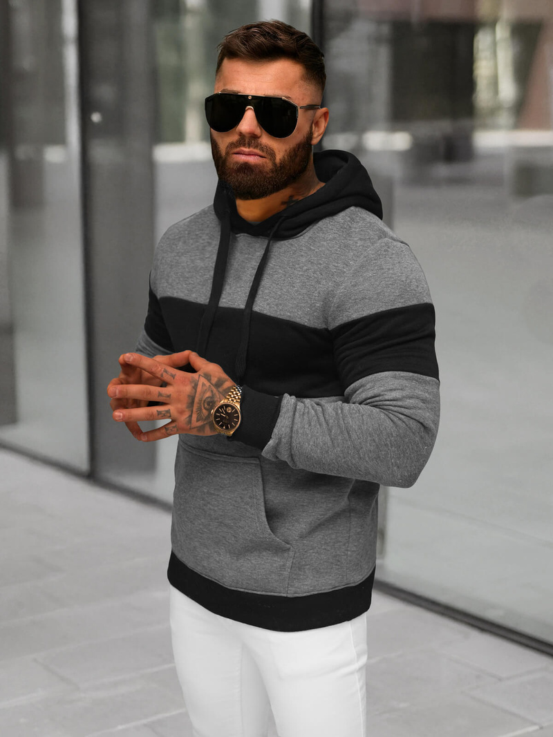 Sudadera de hombre grafito OZONEE JS/8B1313/5