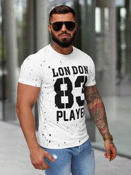 Camiseta de hombre blanco OZONEE JS/8B1388/1