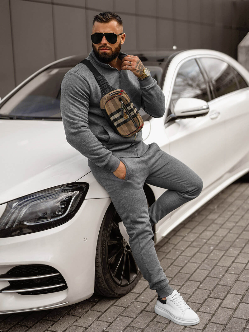 Chándal de hombre grafito OZONEE JS/68C10385/5Z