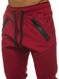 Pantalón chino jogger de hombre burdeos OZONEE A/0952