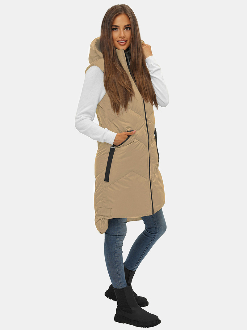 Chaleco de mujer beige OZONEE JS/M788/62