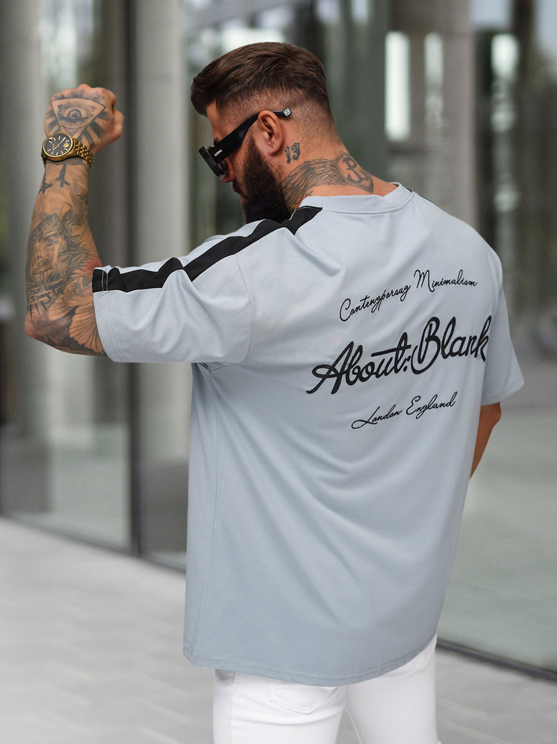 Camiseta de hombre azul claro OZONEE O/QQ1195