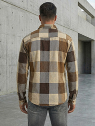 Camisa de hombre camel OZONEE NB/MC728KZ