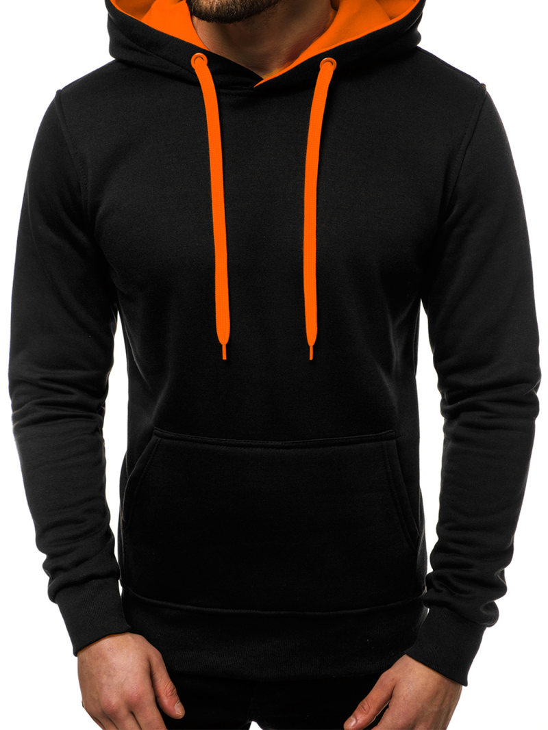 Sudadera de hombre negro-naranja OZONEE JS/2011