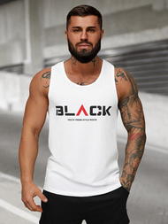 Camiseta sin mangas de hombre blanca OZONEE JS/8B1707/1Z