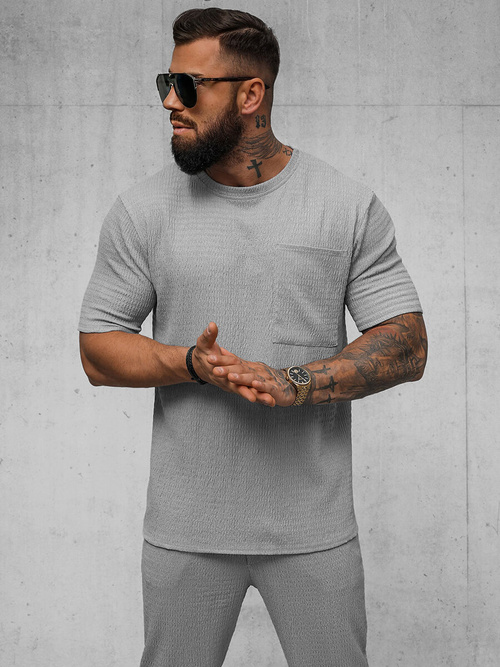 Camiseta de hombre gris OZONEE O/Y960T