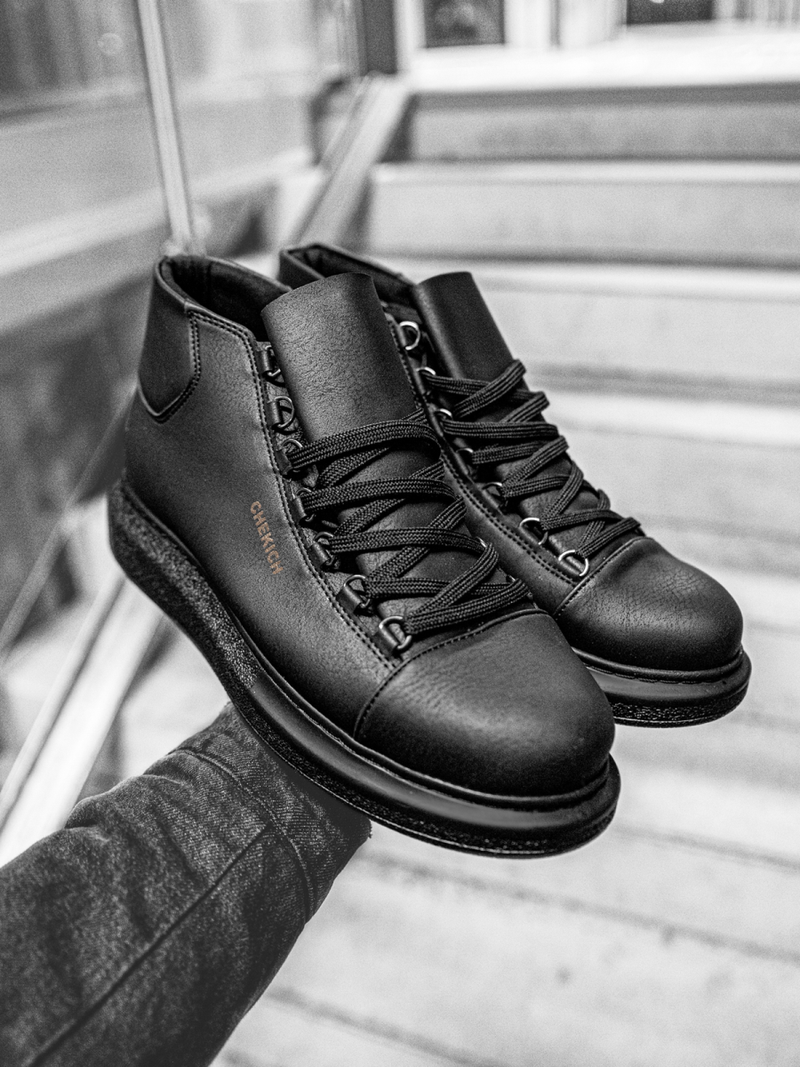 Sneakers altas de hombre negras OZONEE CH/258