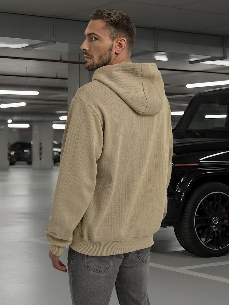 Sudadera de hombre beige OZONEE O/3C577