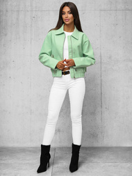 Chaqueta de cuero para mujer menta OZONEE O/G116Z