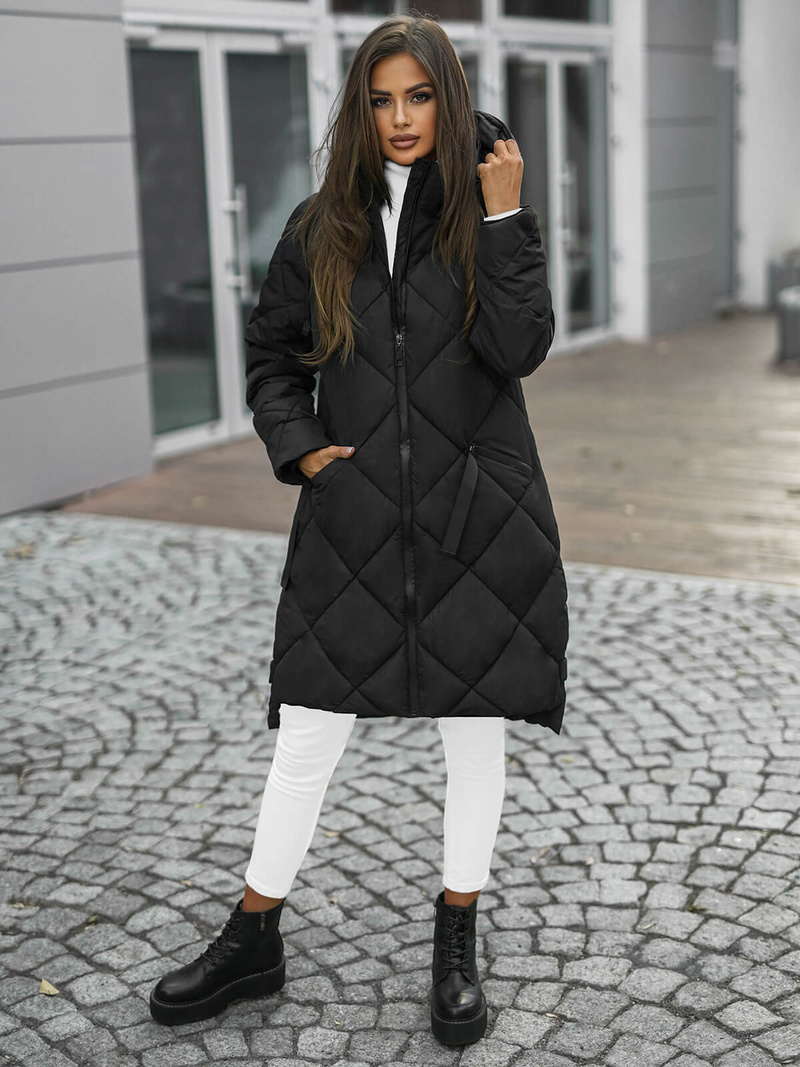 Chaqueta de mujer negra OZONEE JS/5M3168/392Z