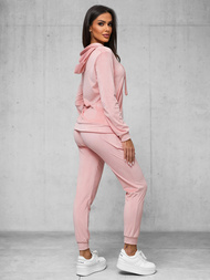 Chándal velour de mujer de rosa claro OZONEE JS/35C1612/20