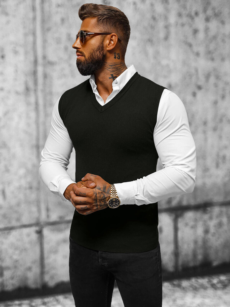 Jersey de hombre negro OZONEE NB/MM6005/4Z