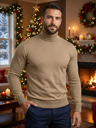 Jersey de hombre camel OZONEE V/V24504Z