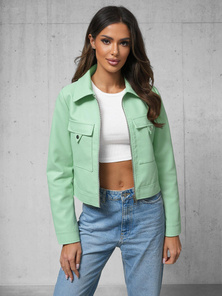 Chaqueta de cuero para mujer menta OZONEE O/G117