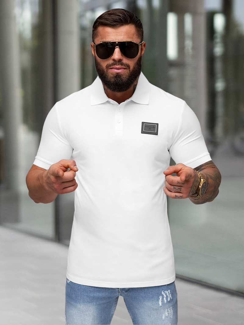 Polo de hombre blanca OZONEE NB/MT3124