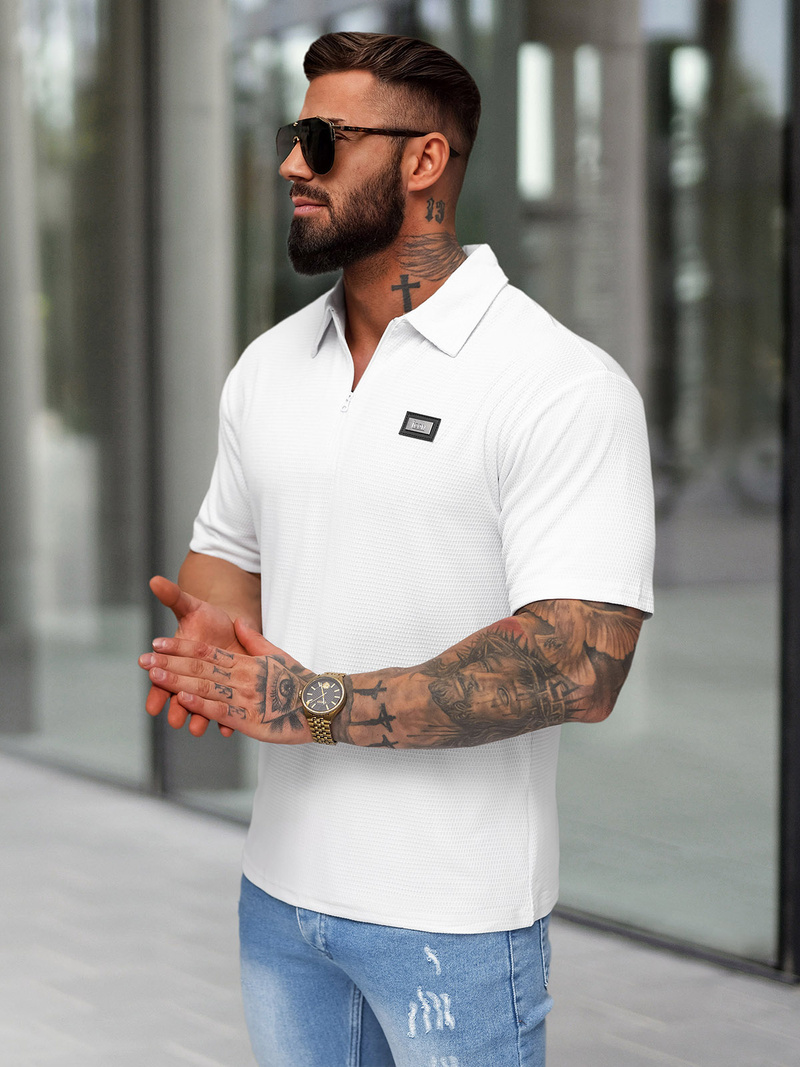 Polo de hombre blanca OZONEE O/YN2/593