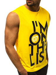 Camiseta sin mangas de hombre amarillo OZONEE JS/KS2078