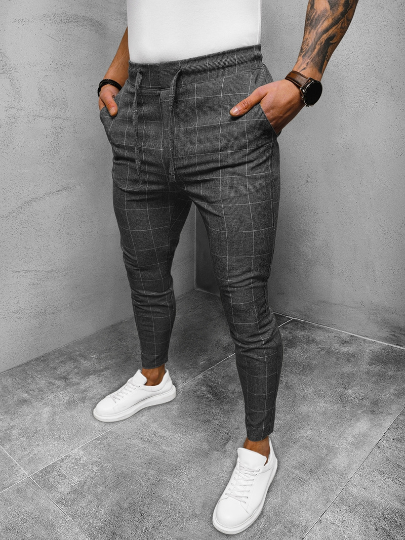 Pantalón chino de hombre de grafitne OZONEE DJ/2304/22