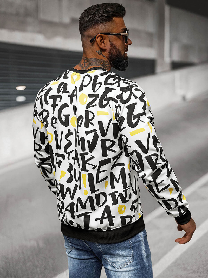 Sudadera de hombre blanca OZONEE JS/8B1220/1