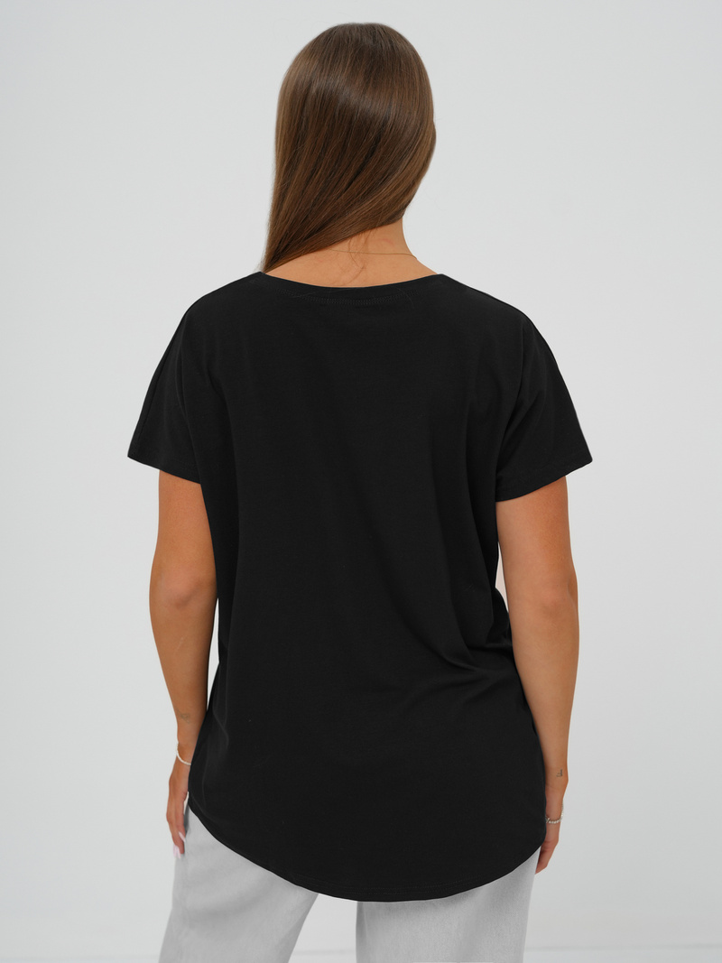 Camiseta de mujer negra OZONEE JS/95T2568/3
