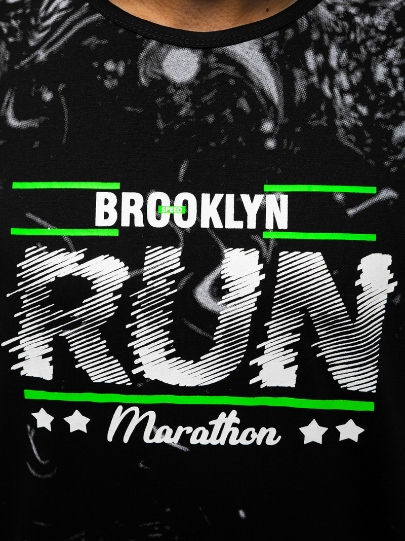 Camiseta sin mangas de hombre negra OZONEE JS/KS2075