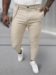 Pantalón chino de hombre beige OZONEE DJ/3300