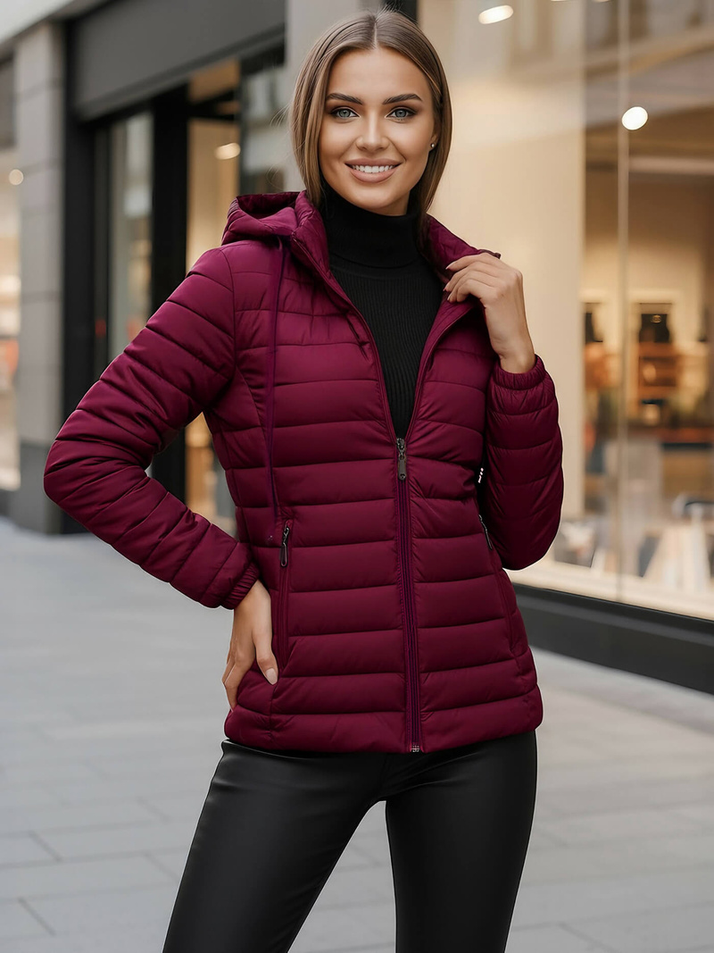 Chaqueta de mujer burdeos OZONEE JS/16M9103/01Z