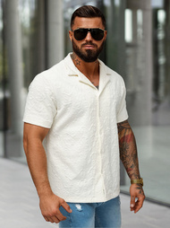 Camisa de hombre con manga corta crudo OZONEE O/B2258