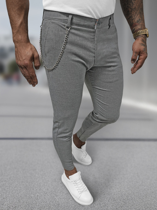 Pantalón chino de hombre gris oscuro OZONEE DJ/3300