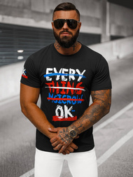 Camiseta de hombre negra OZONEE O/8T1266/3