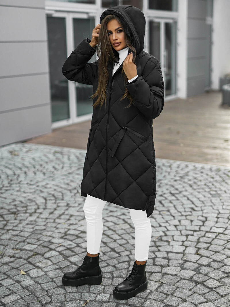 Chaqueta de mujer negra OZONEE JS/5M3168/392Z