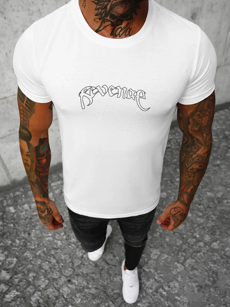 Camiseta de hombre blanca OZONEE O/T108/1