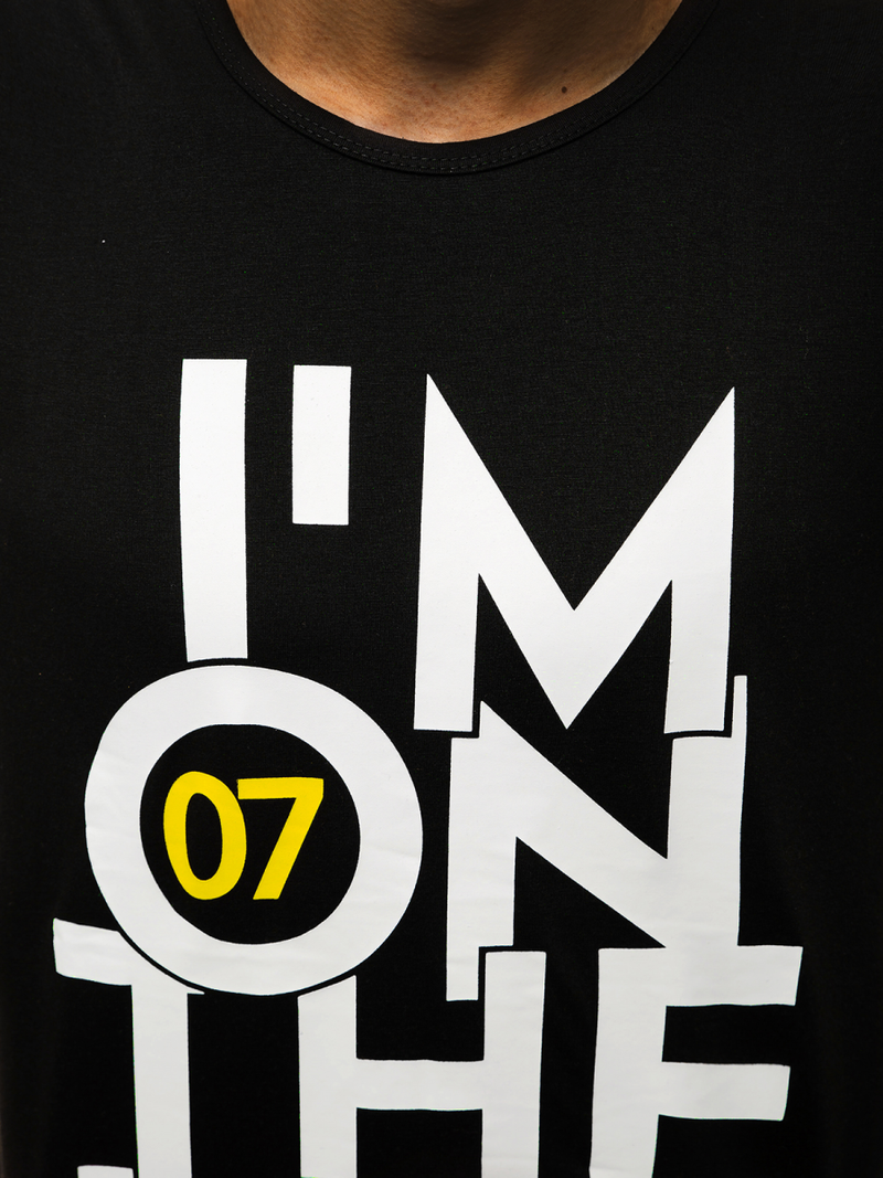 Camiseta sin mangas de hombre negra OZONEE JS/KS2078