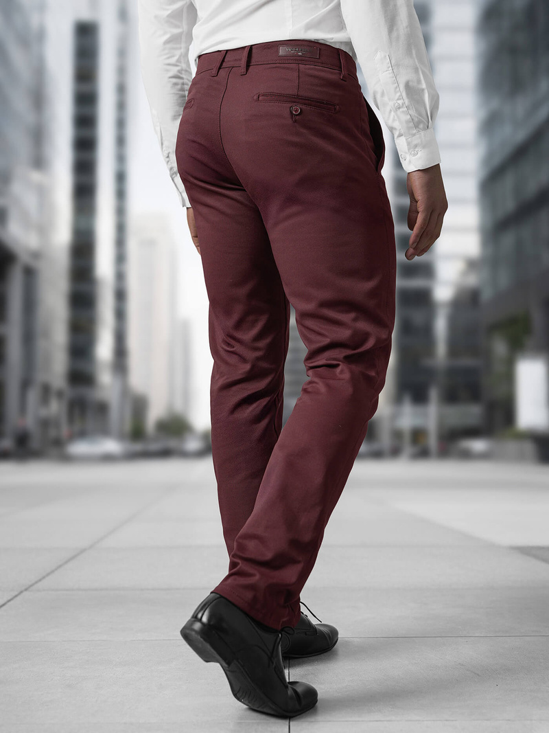 Pantalón chino de hombre burdeos OZONEE V/5100
