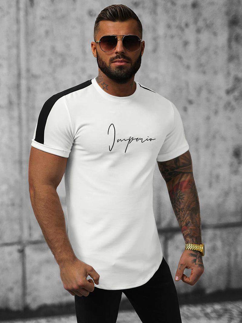 Camiseta de hombre blanco OZONEE O/P1180