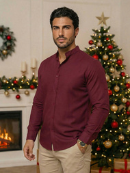 Camisa de hombre burdeos OZONEE O/V57Z