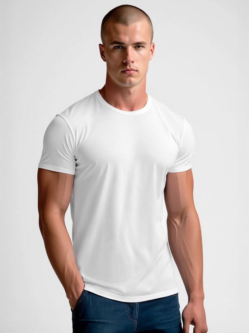 Camiseta de hombre blanca OZONEE O/T1277/1Z
