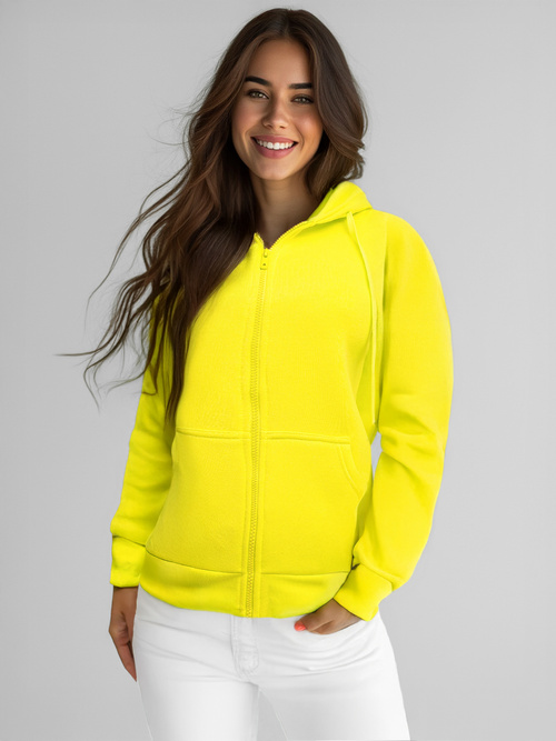 Sudadera de mujer neón amarilla OZONEE JS/W03Z