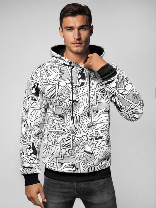 Sudadera de hombre blanca OZONEE JS/8B1256/1Z