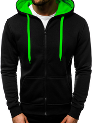 Sudadera de hombre negra-verde OZONEE JS/2013