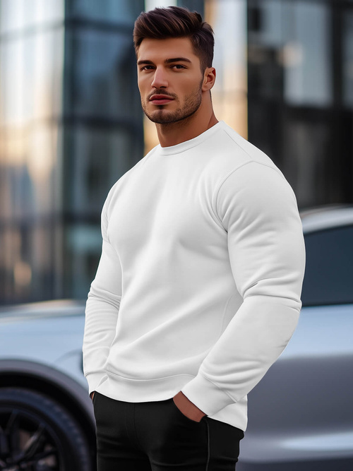 Sudadera de hombre blanca OZONEE JS/2001-10Z