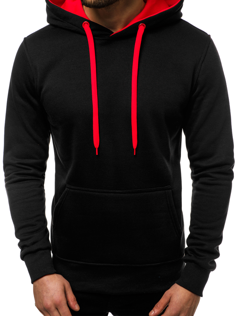 Sudadera de hombre negra-roja OZONEE JS/2011